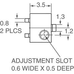 20 kOhms 0.25W, 1/4W Gull Wing Surface Mount Trimmer Potentiometer Cermet 5.0 Turn Top Adjustment - 2