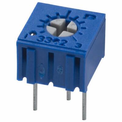 20 kOhms 0.5W, 1/2W PC Pins Through Hole Trimmer Potentiometer Cermet 1.0 Turn Top Adjustment - 1