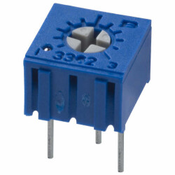 200 kOhms 0.5W, 1/2W PC Pins Through Hole Trimmer Potentiometer Cermet 1.0 Turn Top Adjustment - 1