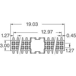 22 Position Receptacle Connector 0.050