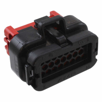 23 Rectangular Connectors - Housings Plug Black - 1