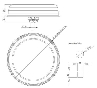 2.4 GHz 3G / 2G Antenna, LMR100 Cable, SMA Male - 3