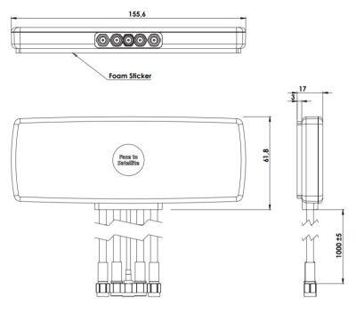 2.4 GHz 4G /Cat-NB (NB-IoT) / WiFi / ISM, GPS / GLONASS Condor MIMO Antenna, 5xConnection - 8