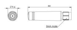 2.4 GHz WiFi / BT / ZigBee / ISM Stick Antenna, Connector Mount, RP-SMA Male Gold - 5