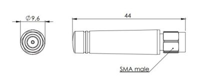 2.4 GHz WiFi / BT / ZigBee / ISM Stick Antenna, Connector Mount, RP-SMA Male Gold - 5