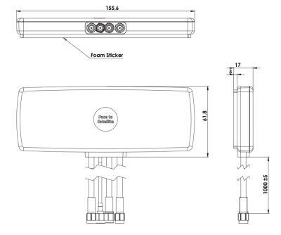 2.4/5.0 GHz 4G LTE / 3G / 2G / WiFi / ISM, GPS / GLONASS Condor MIMO Antenna, 4xConnection - 8