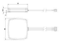 2.4/5.0 GHz WiFi / BT / ZigBee / ISM MIMO Antenna, DACAR302 Cable, SMA Male - 4