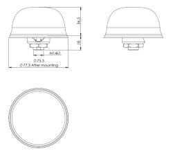 2.4/5.0 GHz WiFi / BT / ZigBee / ISM MIMO Antenna, DACAR302 Cable, RP-SMA Male - 3