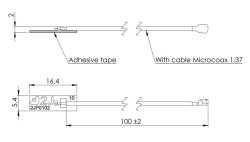 2.4/5.0 GHz WiFi / BT / ZigBee / ISM Embedded Fiberglass PCB Antenna, U.FL Connector - 3