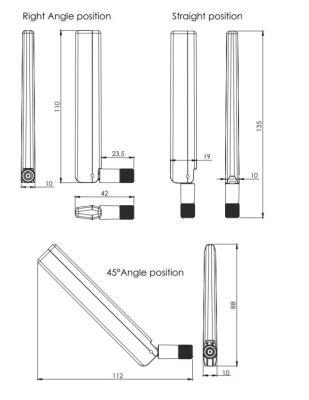 2.4/5.0 GHz WiFi / BT / ZigBee / ISM Stick Antenna, Connector Mount, RP-SMA Male - 4