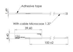 2.4/5.0 GHz WiFi / BT / ZigBee / ISM Flexible Ultra-Thin PCB Antenna, U.FL Connector - 3