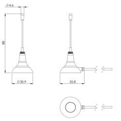 915 MHz ZigBee / ISM / SIGFOX / LoRa Mıknatıs Tabanlı Çubuk Anten, LMR 100 Kablo, SMA Erkek - 3