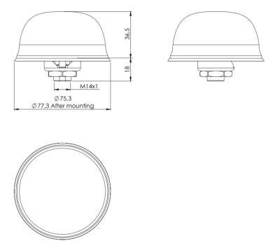 2.4/5.0 GHz WiFi / BT / ZigBee / ISM MIMO Anten, DACAR302 Kablo, RP-SMA Erkek - 3