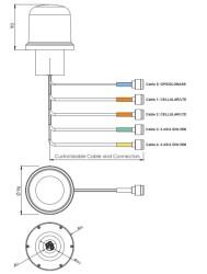 4G LTE / 3G / 2G / WiFi / ISM / GPS / GLONASS / Galileo Kombo Anten, 5 Kablolu - 4