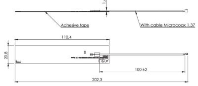 4G LTE / 3G / 2G Esnek Ultra İnce PCB Anten, U.FL Standart Konnektör - 4