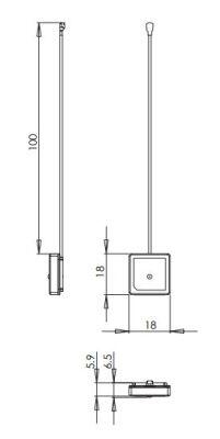 1575 MHz GNSS Gömülü Seramik Aktif Anten, Ön Filtre, 28 dB Kazanç, U.FL Konnektör - 3