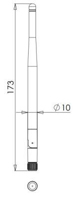 2.4/5.0 GHz ISM Ultra Geniş Band Çubuk Anten, SMA Erkek - 3