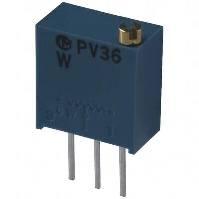 1 kOhms 0.5W, 1/2W PC Pins Through Hole Trimmer Potentiometer Cermet 25 Turn Top Adjustment - 1