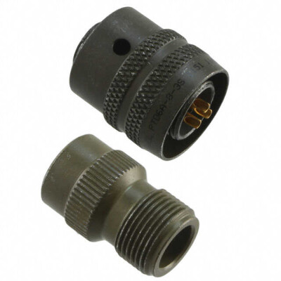 3 Position Circular Connector Plug, Female Sockets Solder Cup - 1