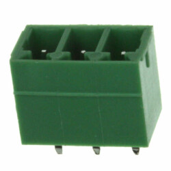 3 Position Terminal Block Header, Male Pins, Shrouded (4 Side) 0.150