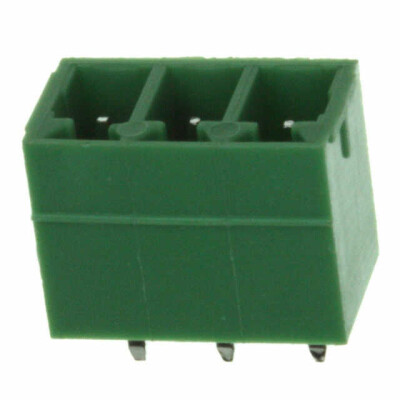 3 Position Terminal Block Header, Male Pins, Shrouded (4 Side) 0.150