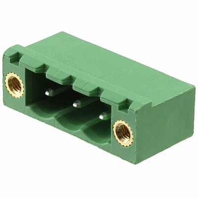 3 Position Terminal Block Header, Male Pins, Shrouded (4 Side) 0.200