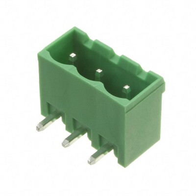 3 Position Terminal Block Header, Male Pins, Shrouded (4 Side) 0.200