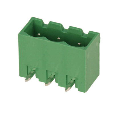 3 Position Terminal Block Header, Male Pins, Shrouded (4 Side) 0.200