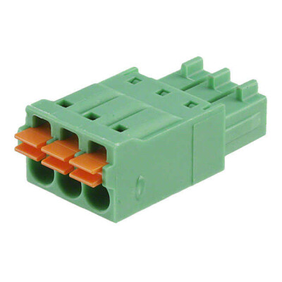 3 Position Terminal Block Plug, Female Sockets 0.138