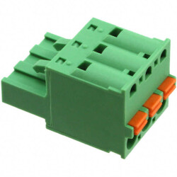 3 Position Terminal Block Plug, Female Sockets 0.200