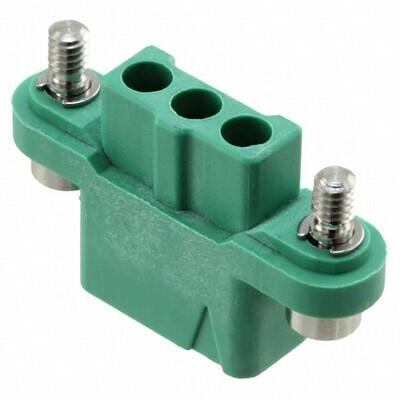 3 Rectangular Connectors - Housings Receptacle Green 0.118