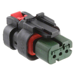 3 Rectangular Connectors - Housings Plug Black 0.177