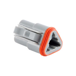 3 Rectangular Connectors - Housings Plug Gray - 1