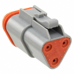 3 Rectangular Connectors - Housings Plug Gray - 2