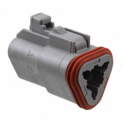 3 Rectangular Connectors - Housings Plug Gray - 1