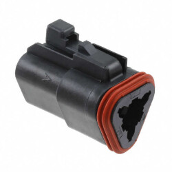 3 Rectangular Connectors - Housings Plug Black - 1