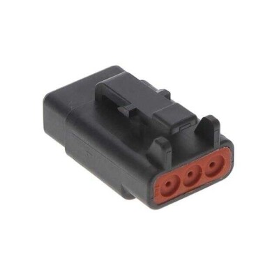 3 Rectangular Connectors - Housings Plug Black 0.165