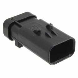 3 Rectangular Connectors - Housings Receptacle Black 0.177