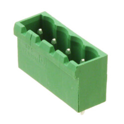 4 Position Terminal Block Header, Male Pins, Shrouded (4 Side) 0.200