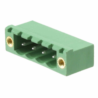 4 Position Terminal Block Header, Male Pins, Shrouded (4 Side) 0.197