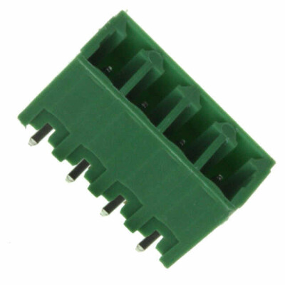 4 Position Terminal Block Header, Male Pins, Shrouded (4 Side) 0.150