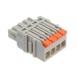 4 Position Terminal Block Plug, Female Sockets 0.138