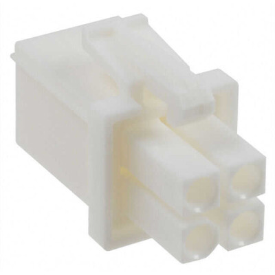 4 Rectangular Connectors - Housings Plug White 0.163