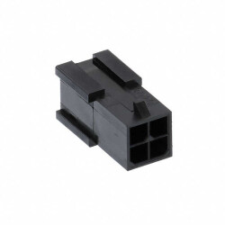 4 Rectangular Connectors - Housings Plug Black 0.118