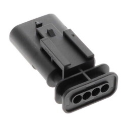 4 Rectangular Connectors - Housings Plug Black 0.157