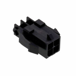 4 Rectangular Connectors - Housings Plug Black 0.118