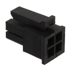 4 Rectangular Connectors - Housings Receptacle Black 0.118