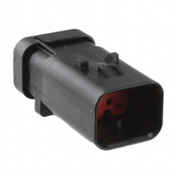 4 Rectangular Connectors - Housings Receptacle Black 0.177