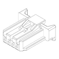 4 Rectangular Connectors - Housings Receptacle Black 0.079