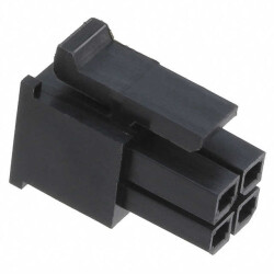 4 Rectangular Connectors - Housings Receptacle Black 0.118